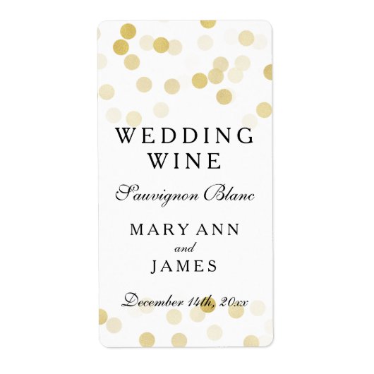 Hochzeitswein - Imitate Gold Foil Glitzer Lights (Vorne)