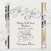 Hochzeitswein | Moderne Paint Strokes und Typograf Weinetikett (Einzelnes Label)