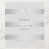 Hochzeitswein | Monogramm der leuchtenden Silberst Weinetikett (Einzelnes Label)