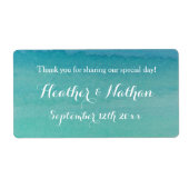 Hochzeitswein oder Wasser-Flaschenlabel am Strand (Vorne)