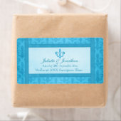 Hochzeitswein personalisiertes Etikett Lilie blau (Insitu)