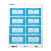 Hochzeitswein personalisiertes Etikett Lilie blau (Vorne)