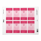 Hochzeitswein personalisiertes Etikett Lilie pink (Vorne)