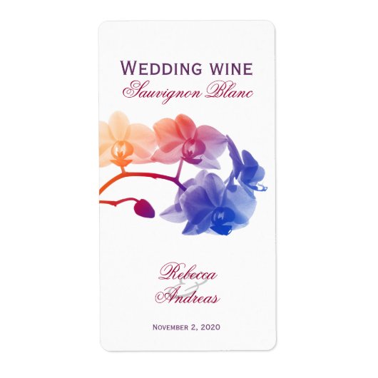 Hochzeitswein personalisiertes Jungetikett (Vorne)