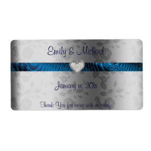 Hochzeitswein / Wasserzeichen, Blau und Silber, He