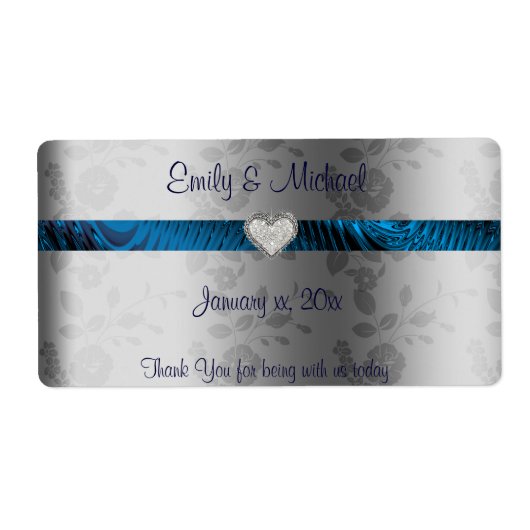 Hochzeitswein / Wasserzeichen, Blau und Silber, He (Vorne)