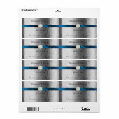 Hochzeitsweine/Wasser-Flaschen-Etikett mit blauem (Vorne)