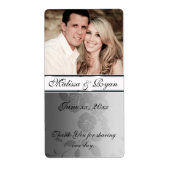 Hochzeitsweinetikett-SilberDamaskus (Vorne)