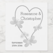 Hochzeitsweinetikett Silberherz Weinetikett (Einzelnes Label)