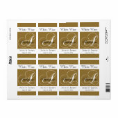 Hochzeitsweinetiketten Gold Monogram A (Vorne)
