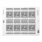 Hochzeitsweinetiketten Silver Gray Monogram L (Vorne)