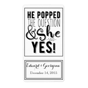 Hochzeitsweinflasche - er stellte die Frage