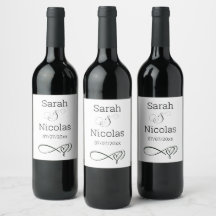 Hochzeitsweinlabel personalisiert minimalistisch