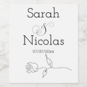 Hochzeitsweinlabel personalisiert minimalistisch weinetikett (Einzelnes Label)