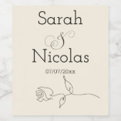 Hochzeitsweinlabel personalisiert minimalistisch weinetikett (Einzelnes Label)