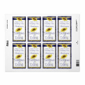 Hochzeitsweinlabel Royal Blue and Yellow Sunflower (Vorne)