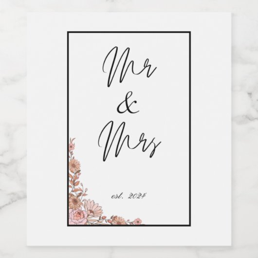 Hochzeitsweinmarke Weinetikett (Einzelnes Label)