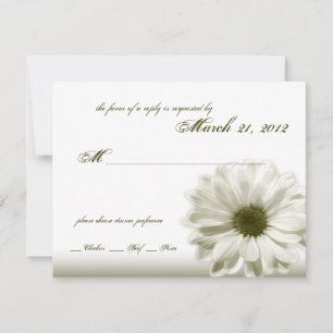 Hochzeitsweiße Antike Margerite RSVP Karte