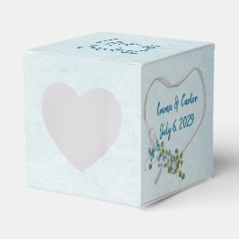 Hochzeitsweiße Band Herz auf Aqua Gevor Box Geschenkschachtel