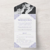 Hochzeitsweiße Blätter Foto UAWG All In One Einladung (Innen Boden)