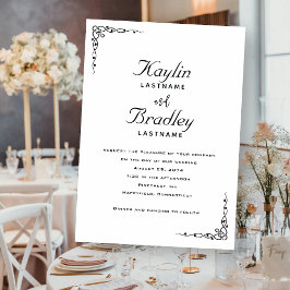 Hochzeitsweiße Minimalistische Ecken Einladung