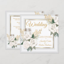 Hochzeitsweiße Rose Floral Champagner Gold