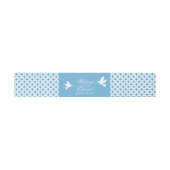 Hochzeitsweiße Tauben auf blauer Band (Flach)