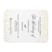 Hochzeitsweißgoldenherzen - Luxus-Einladung Magnet (Horizontal)