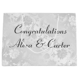 Hochzeitsweißmatte mit Namen Große Geschenktüte