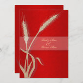 Hochzeitsweizen-Blume Einladung (Vorne/Hinten)