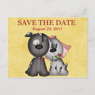 Hochzeitswelpen Save the Date Postkarte