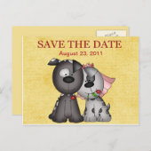 Hochzeitswelpen Save the Date Postkarte (Vorne/Hinten)