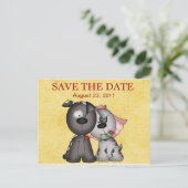 Hochzeitswelpen Save the Date Postkarte (Stehend Vorderseite)