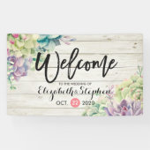 Hochzeitswillkommen Banner Sukkulente Pflanze Rust (Horizontal)