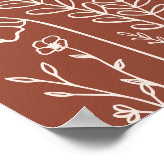 Hochzeitswillkommen Burnt Orange Wildblume Poster (Ecke)