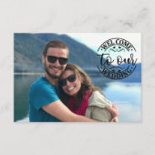 Hochzeitswillkommen Foto Modernes Relaxen Begleitkarte (Vorderseite)