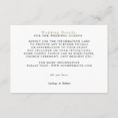 Hochzeitswillkommen Foto Modernes Relaxen Begleitkarte (Rückseite)