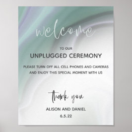 Hochzeitswillkommen, nicht gestopft, Dusty Jade Ag Poster