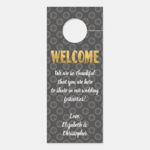Hochzeitswillkommen stört nicht Gold Grau Weiß Türanhänger