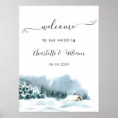 Hochzeitswinter Wunderland Empfang Willkommen Poster (Vorne)