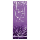 Hochzeitswinterkiefern lila Kunst danke Geschenktüte Für Weinflaschen (Vorderseite)