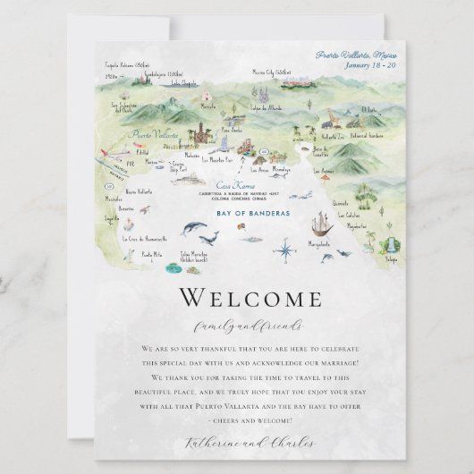 Hochzeitswoche in Puerto Vallarta | Route (Vorderseite)