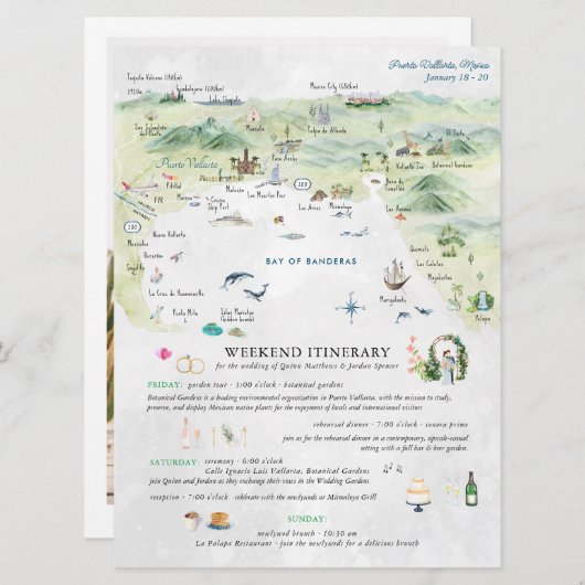 Hochzeitswoche in Puerto Vallarta | Route (Vorne/Hinten)