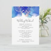 Hochzeitswochenende - Blaue Wasserfarbe (Stehend Vorderseite)