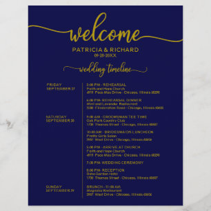 Hochzeitswochenende - Goldene Blaue Zeitachse der