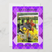 Hochzeitswochenende Golf Aktivität Lila Raute Einladung (Rückseite)