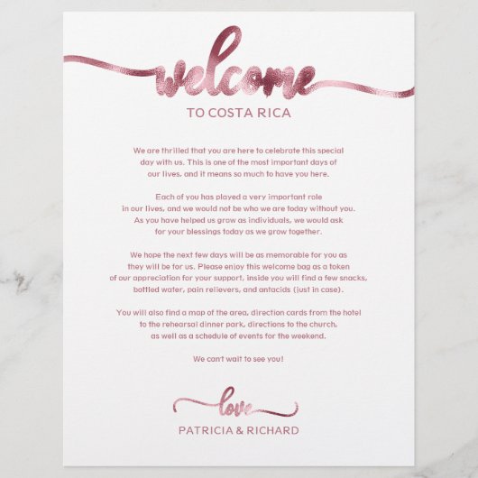 Hochzeitswochenende Herzlich willkommen (Vorderseite)