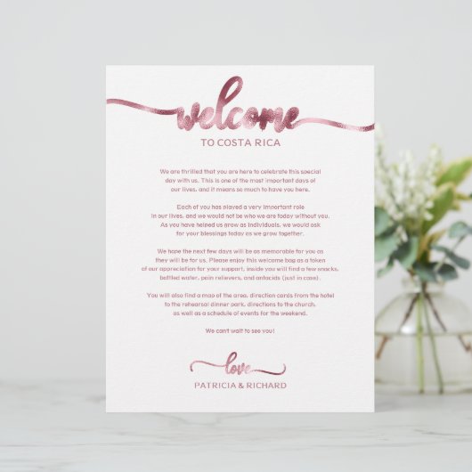 Hochzeitswochenende Herzlich willkommen (Stehend Vorderseite)