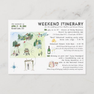 Hochzeitswochenende in Colorado Itinerary-Karte Begleitkarte