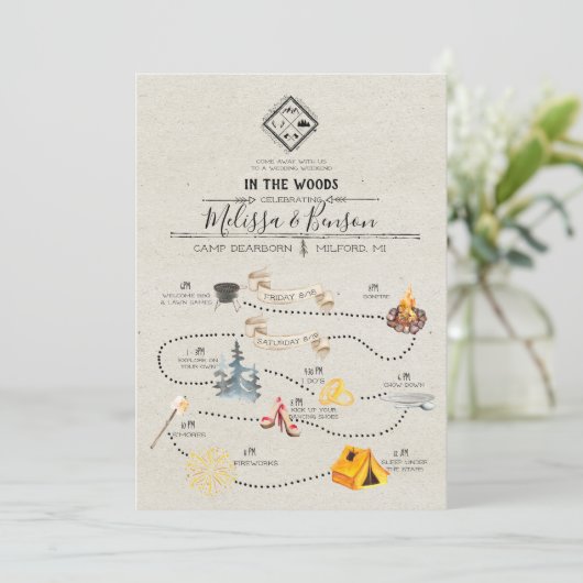 Hochzeitswochenende in der Waldfahrkarte Programm (Stehend Vorderseite)